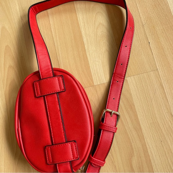 Red Quilted Leather Belt Bag Crossbody Bag Hip pack Belly Bag Fanny pack Chest - Picture 4 of 11